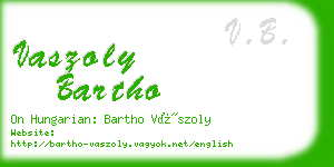 vaszoly bartho business card